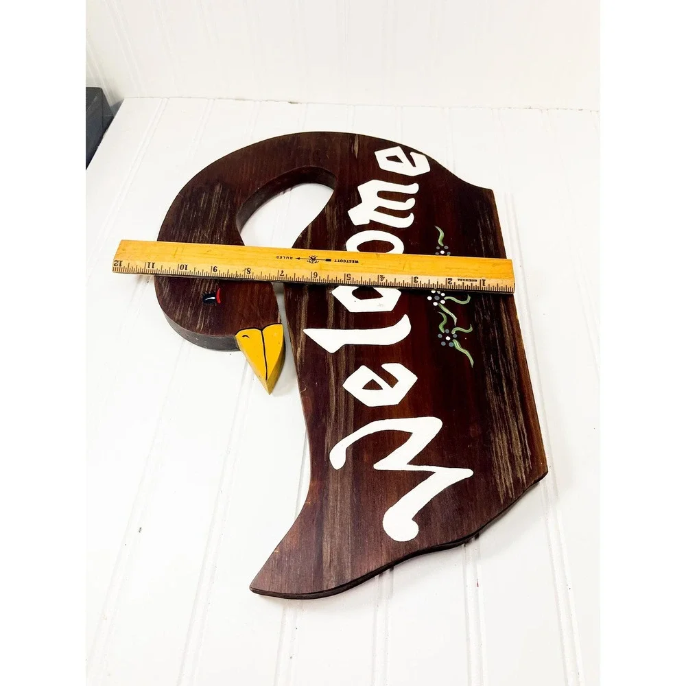 Vintage‎ Country Goose Welcome Sign: Hand-Painted Wood Decor